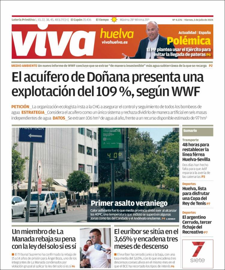 Portada de Viva Huelva (España)