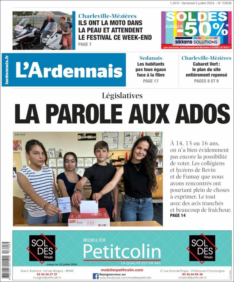 Portada de L'Ardenais (Francia)