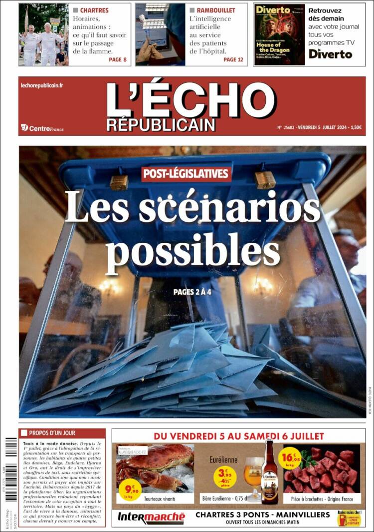 Portada de L'Echo Républicain (Francia)