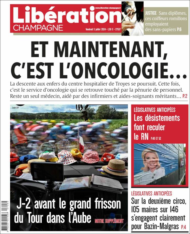 Portada de Libération Champagne (Francia)