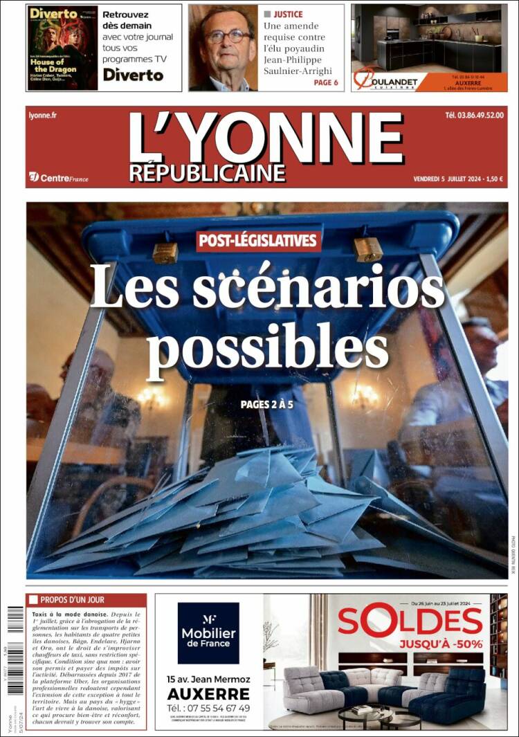 Portada de L'Yonne-Républicaine (Francia)