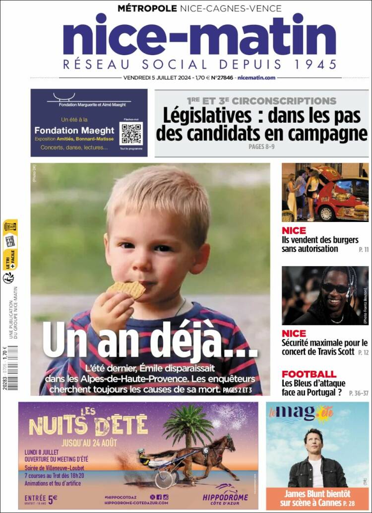 Portada de Nice-Matin (Francia)