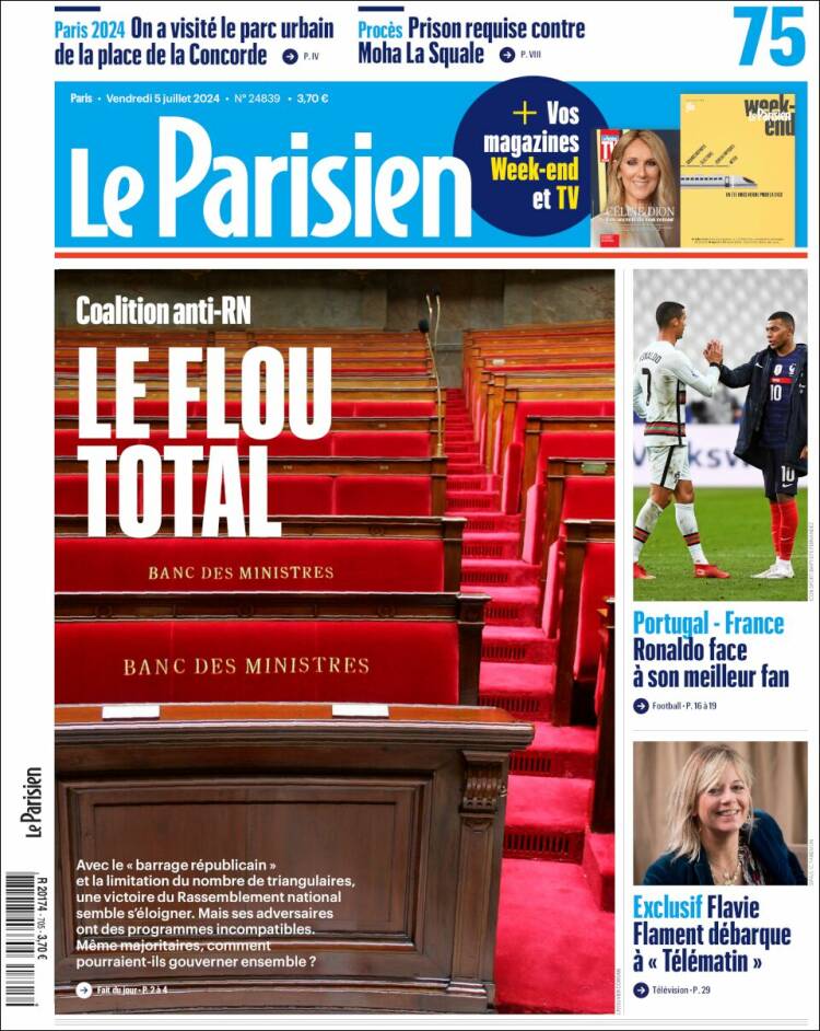 Portada de Le Parisien (Francia)