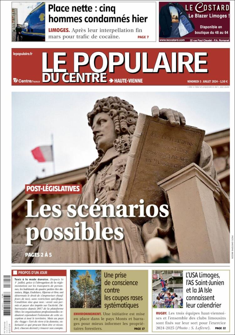 Portada de Le Populaire du Centre (Francia)