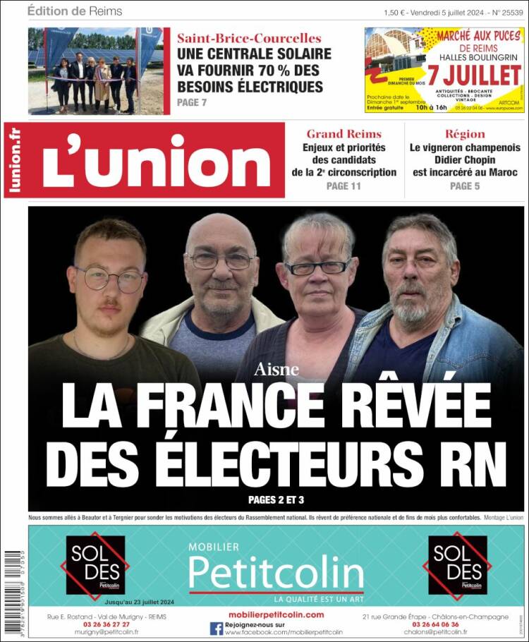 Portada de L'Union (Francia)