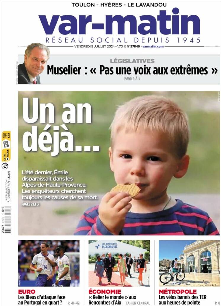 Portada de Var-Matin (Francia)