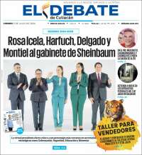 Portada de El Debate de Culiacán (México)