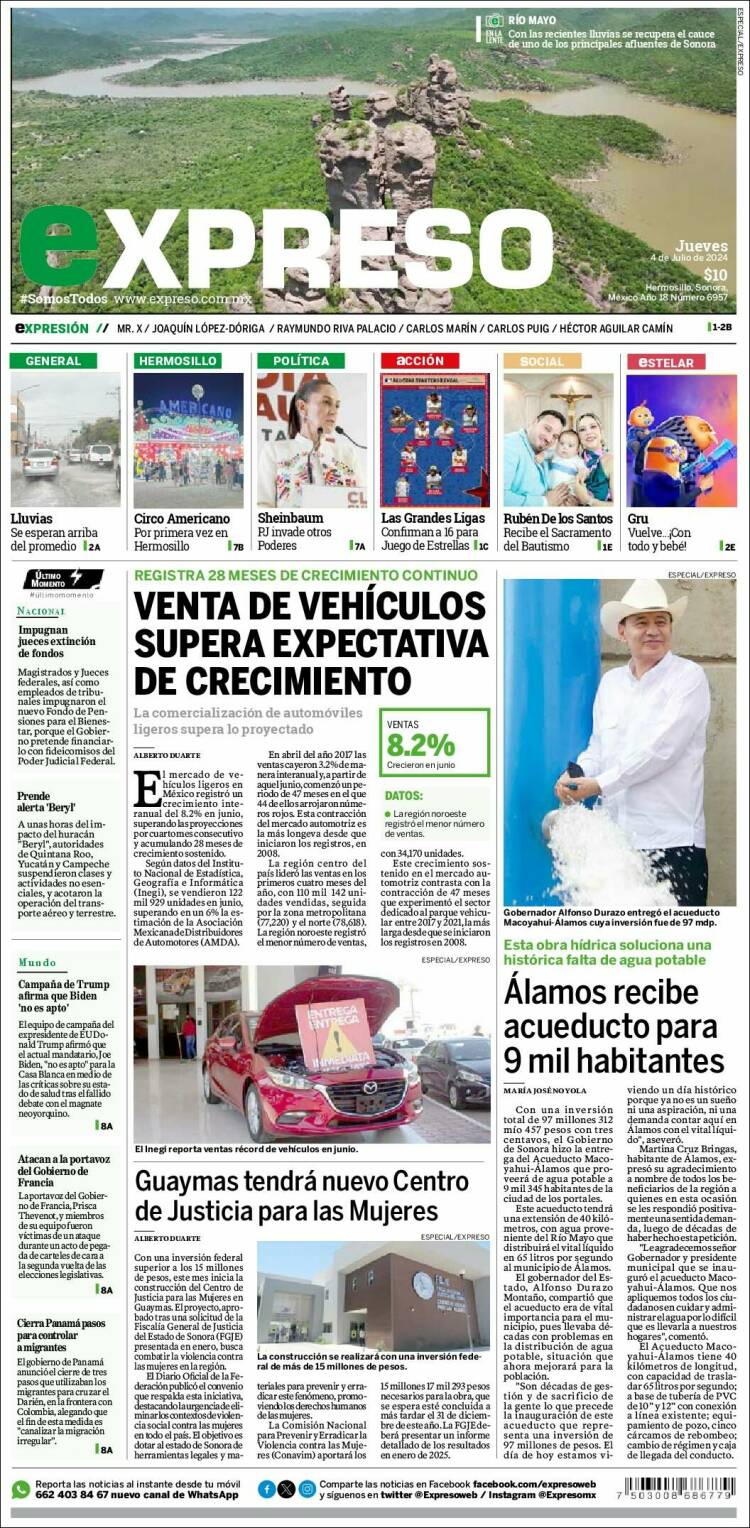 Portada de Expreso (Mexique)