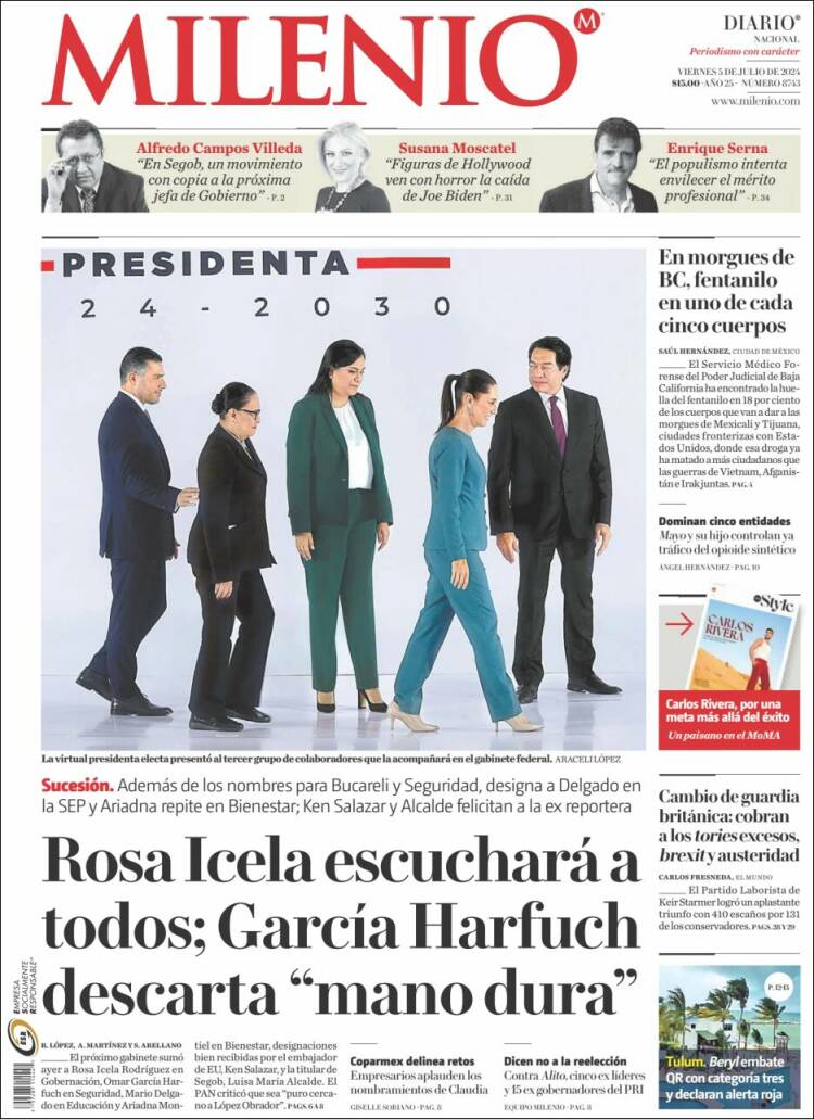 Portada de Milenio (Mexique)