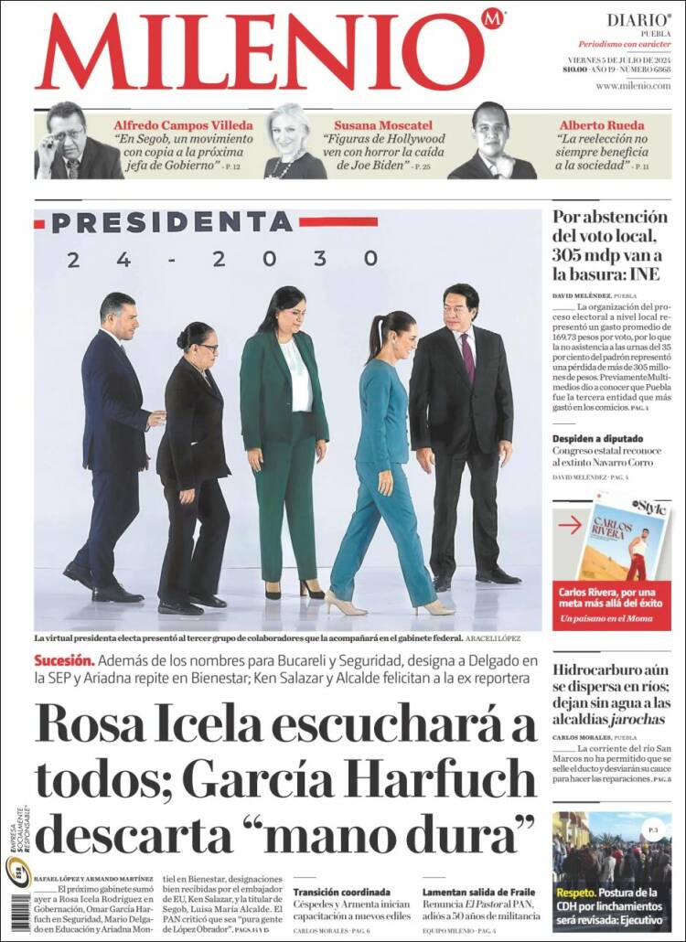 Portada de Milenio de Puebla (México)