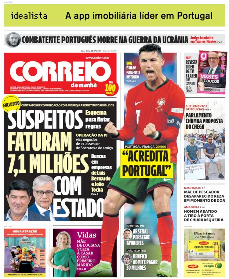 Portada de Correio da Manhã (Portugal)