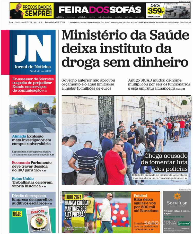 Portada de Jornal de Notícias (Portugal)