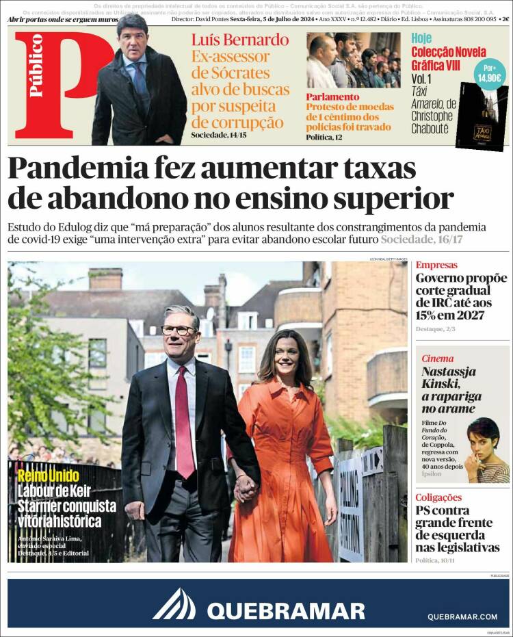 Portada de Público (Portugal)