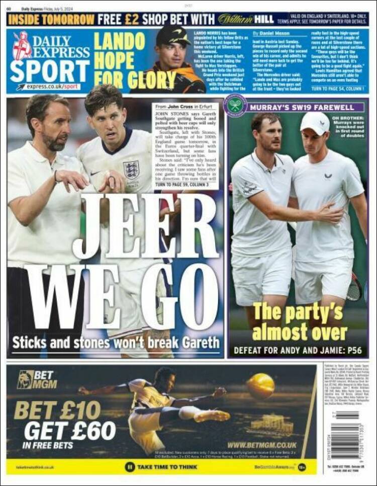 Portada de Express Sport (Reino Unido)