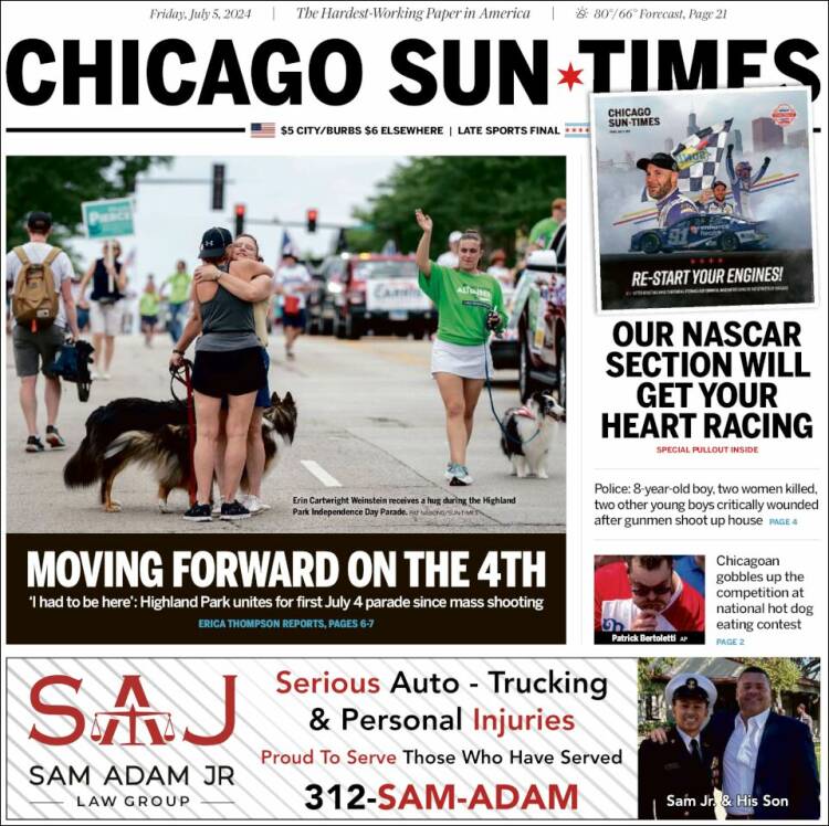 Portada de Chicago Sun-Times (États-Unis)