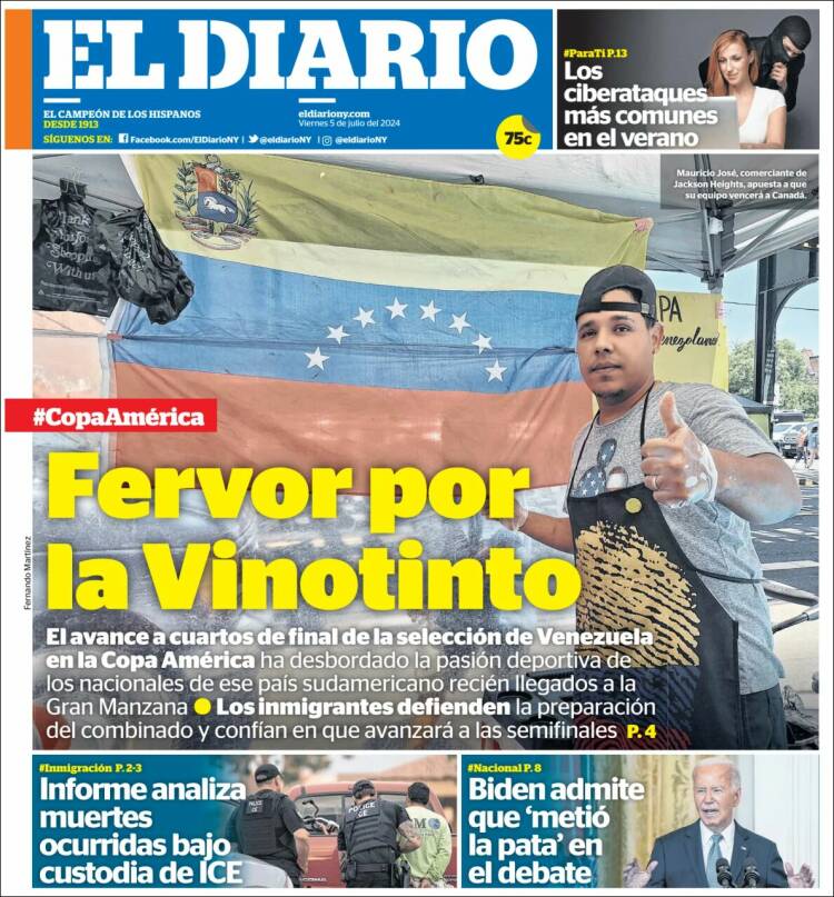 Portada de El Diario NY (USA)