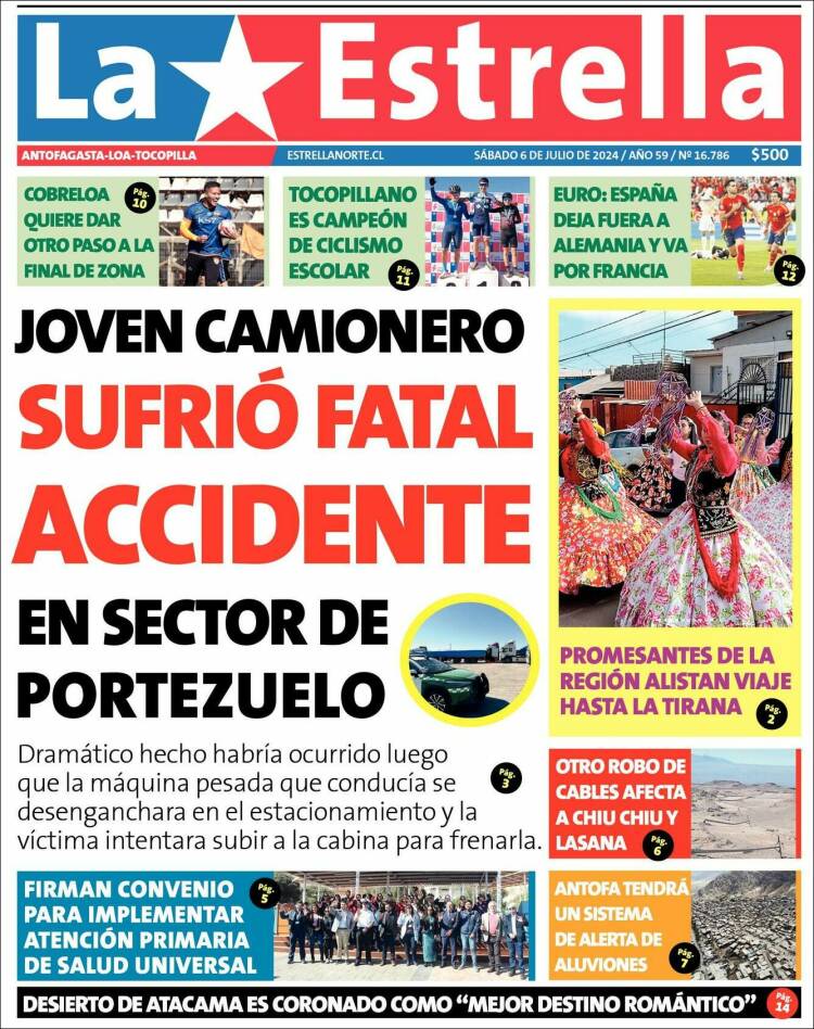 Portada de La Estrella de Tocopilla (Chile)