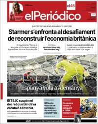 Portada de El Periódico de Catalunya (España)