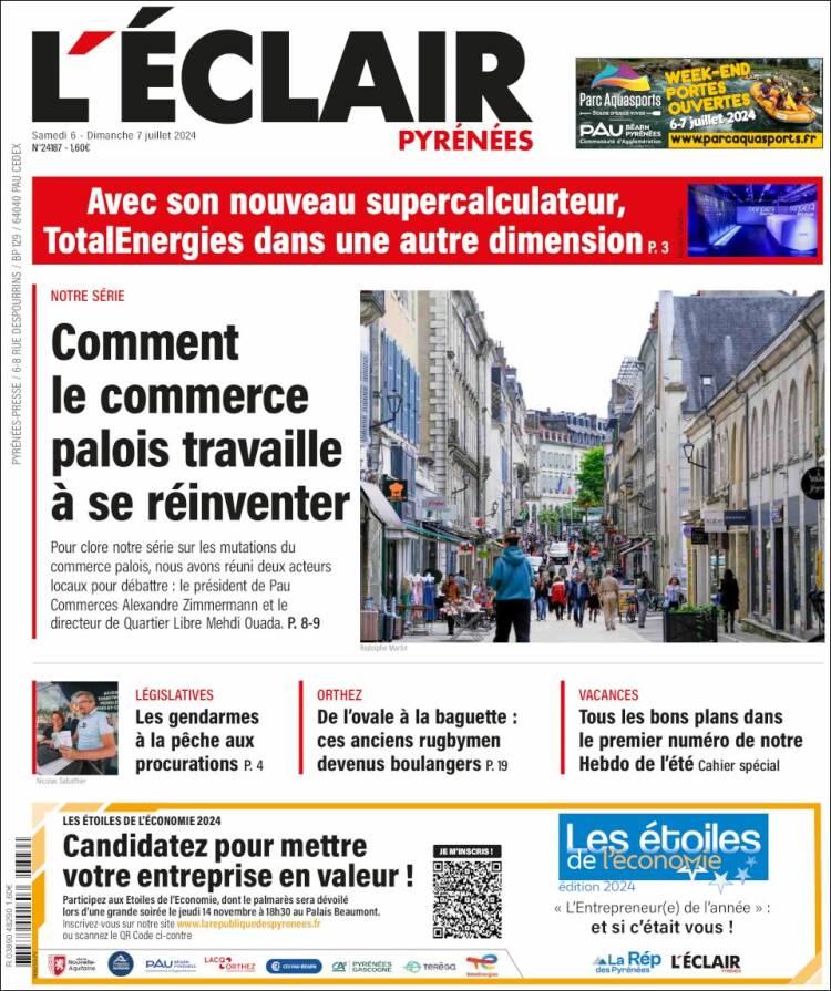 Portada de L'Eclair des Pyrénées (Francia)