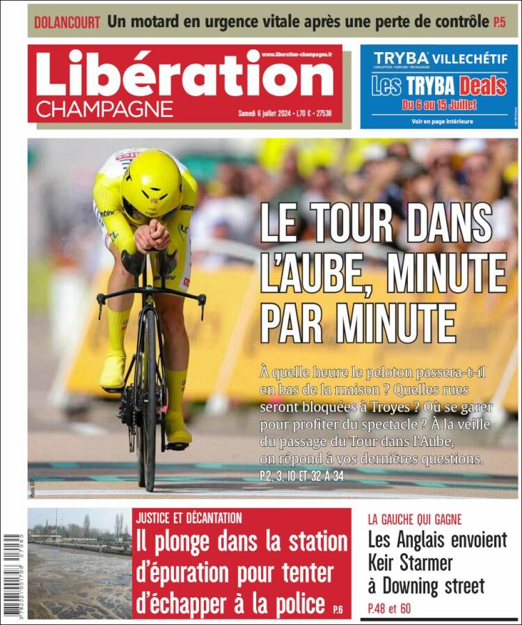 Portada de Libération Champagne (Francia)