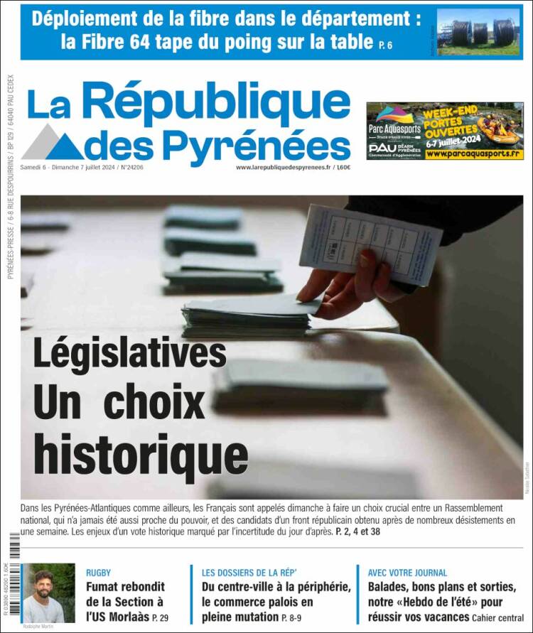 Portada de La République des Pyrénées (Francia)