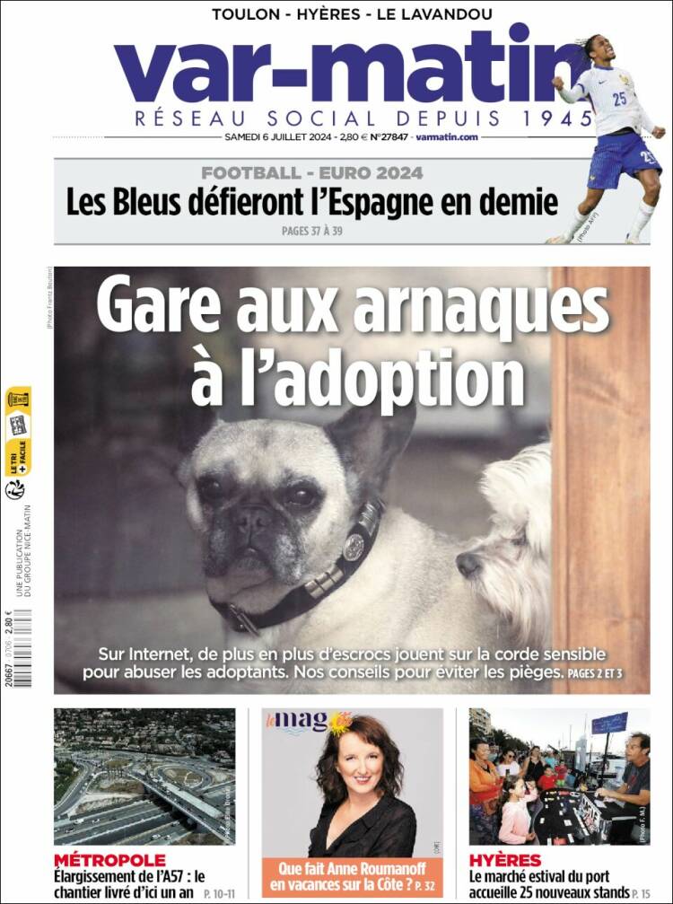 Portada de Var-Matin (Francia)