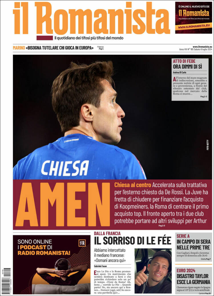 Portada de Romanista (Italia)