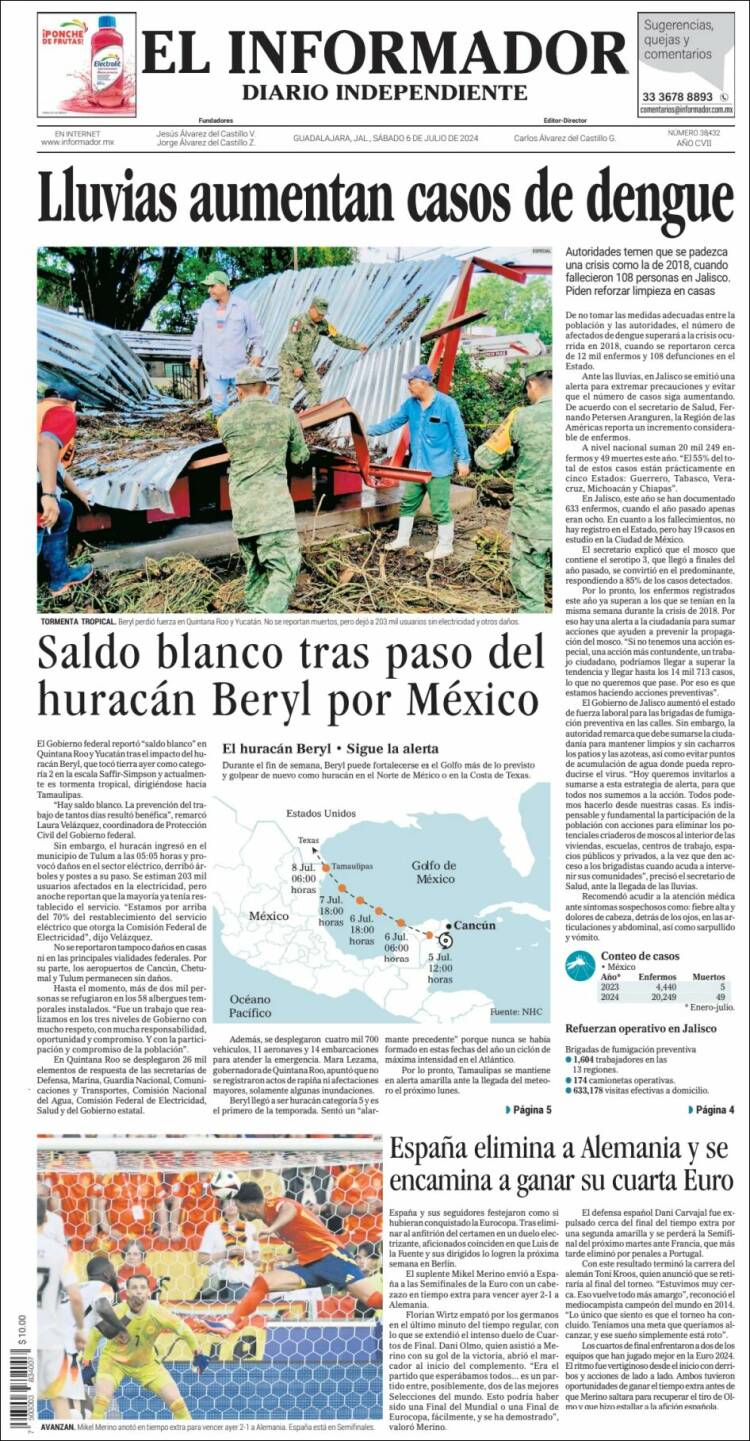 Portada de El Informador (M&eacute;xico)