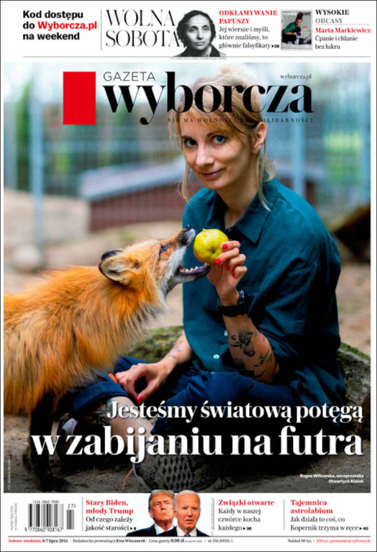 Portada de Gazeta Wyborcza (Polonia)