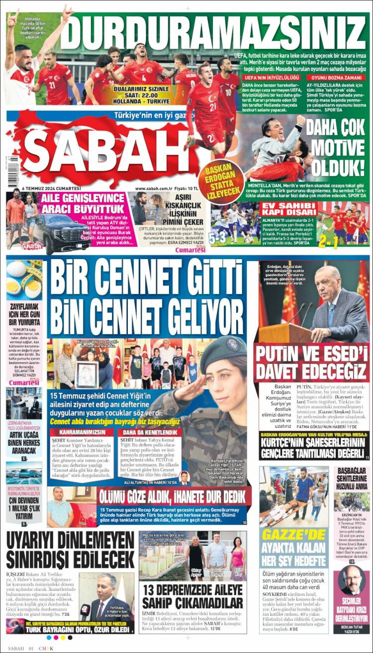 Portada de Sabah (Turqu&iacute;a)