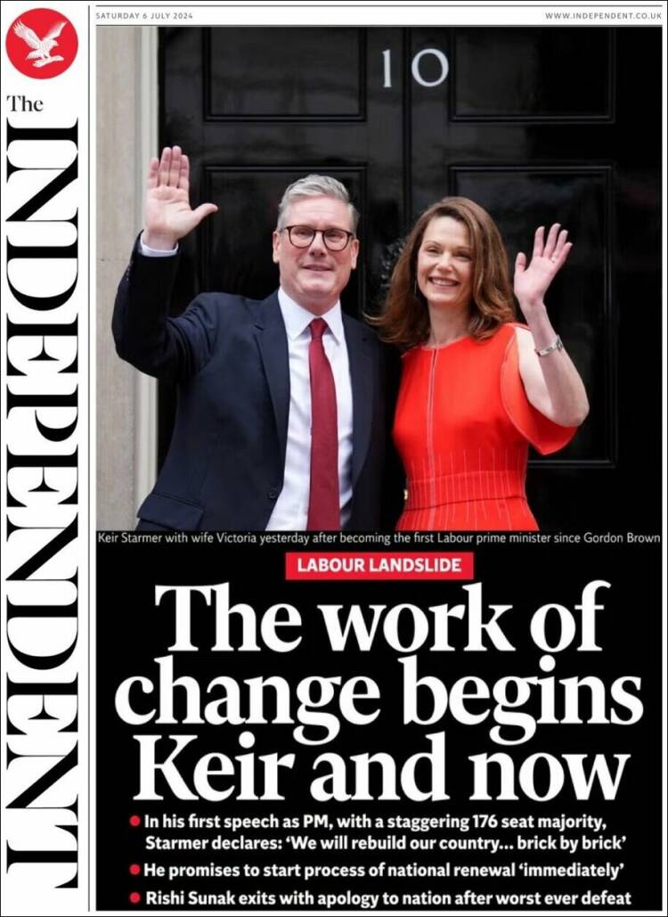 Portada de The Independent (Reino Unido)