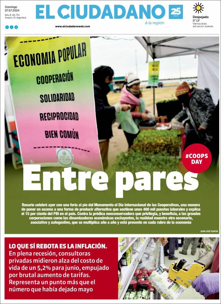 Portada de Diario El Ciudadano (Argentina)