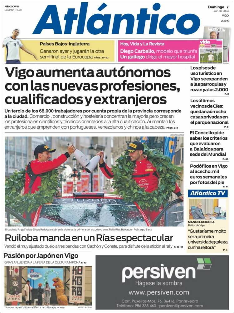 Portada de Atlántico Diario (España)
