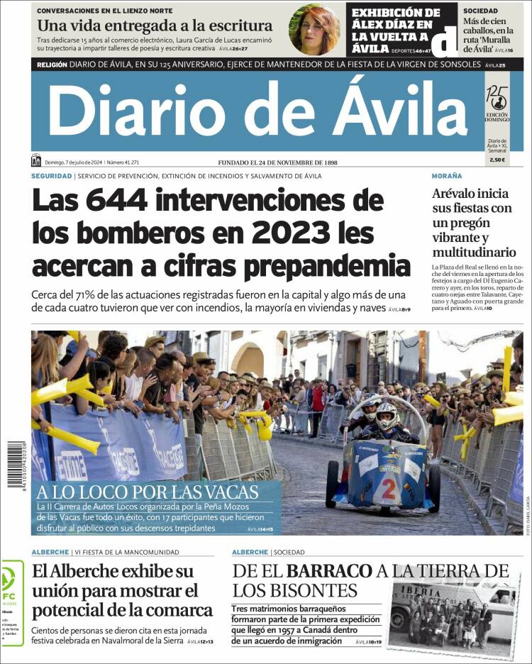 Portada de Diario de Ávila (España)