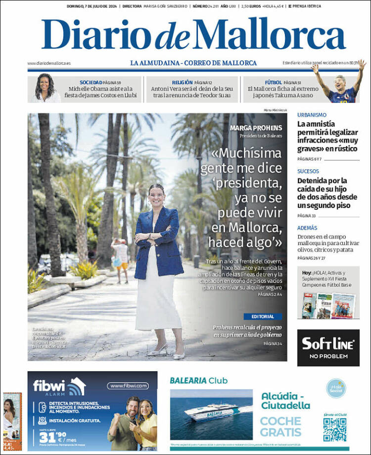 Portada de Diario de Mallorca (España)