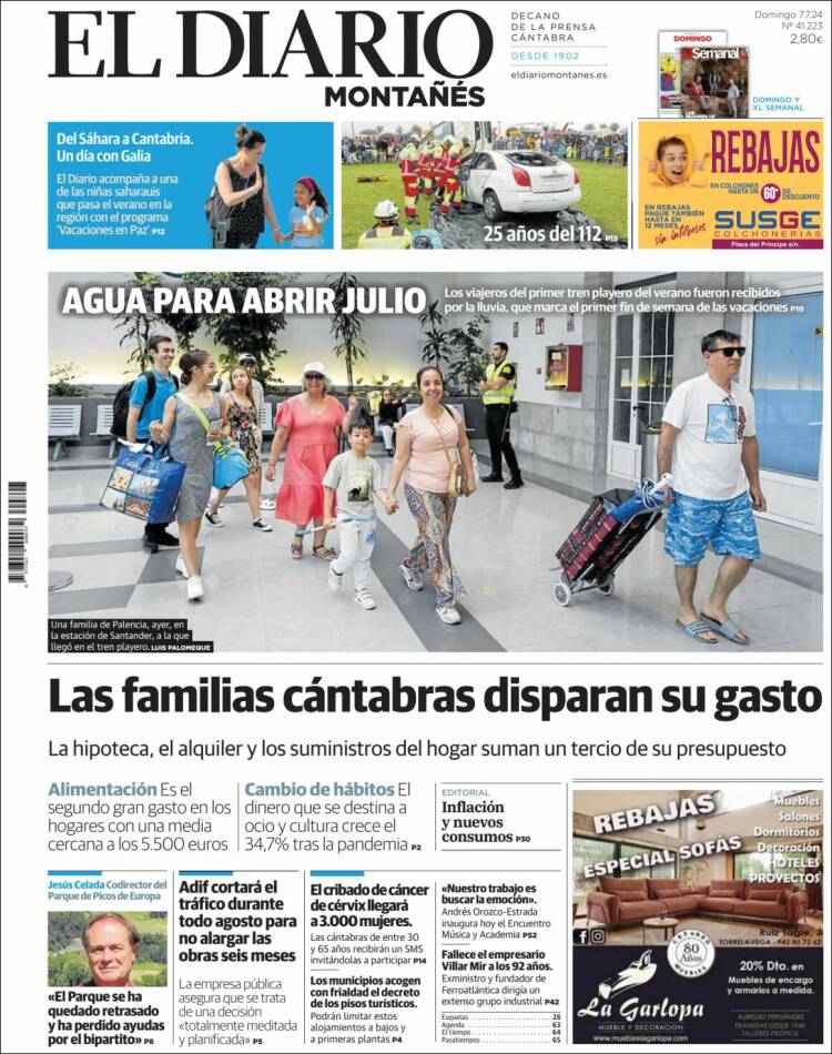 Portada de El Diario Montañés (España)