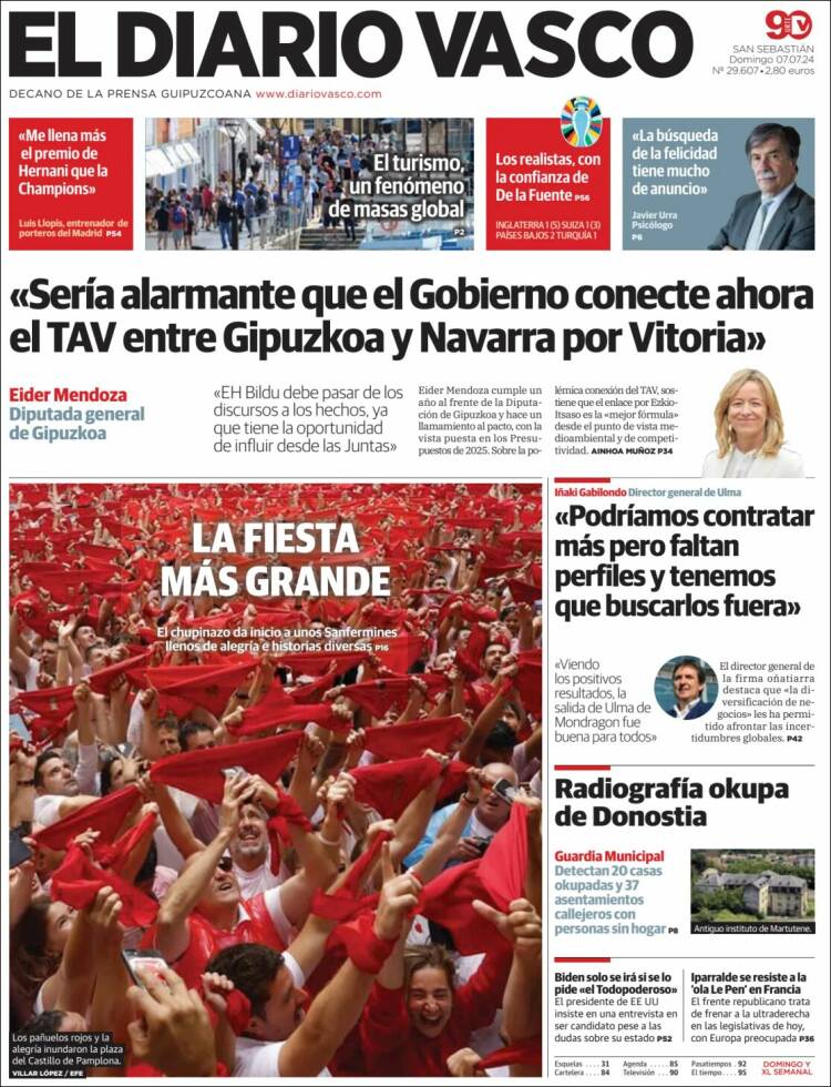 Portada de Diario Vasco (España)