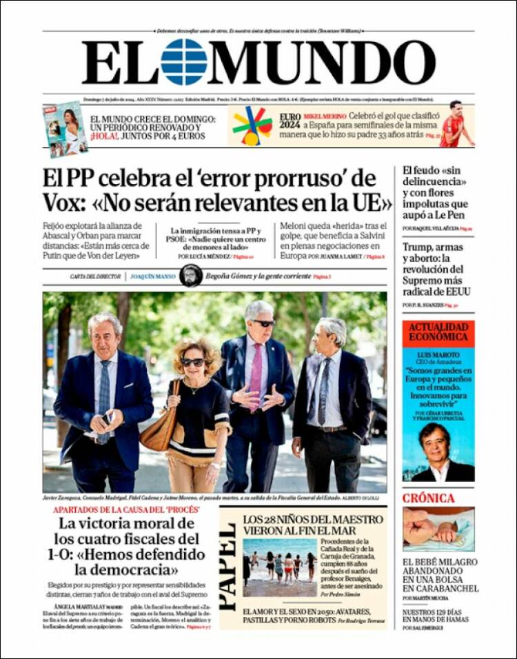 Portada de El Mundo (España)