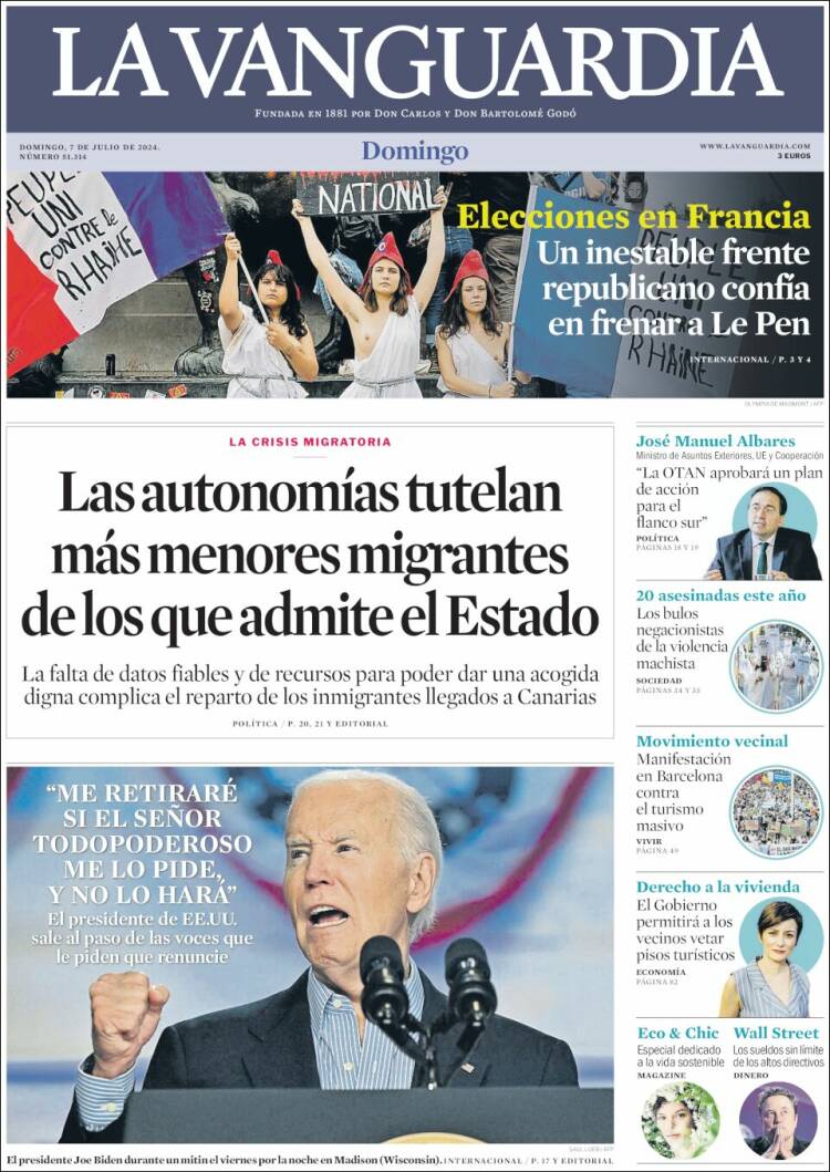 Portada de La Vanguardia (España)