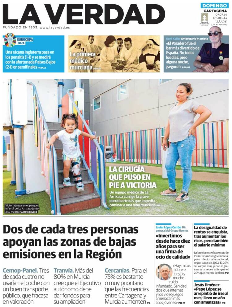 Portada de La Verdad de Cartagena (España)
