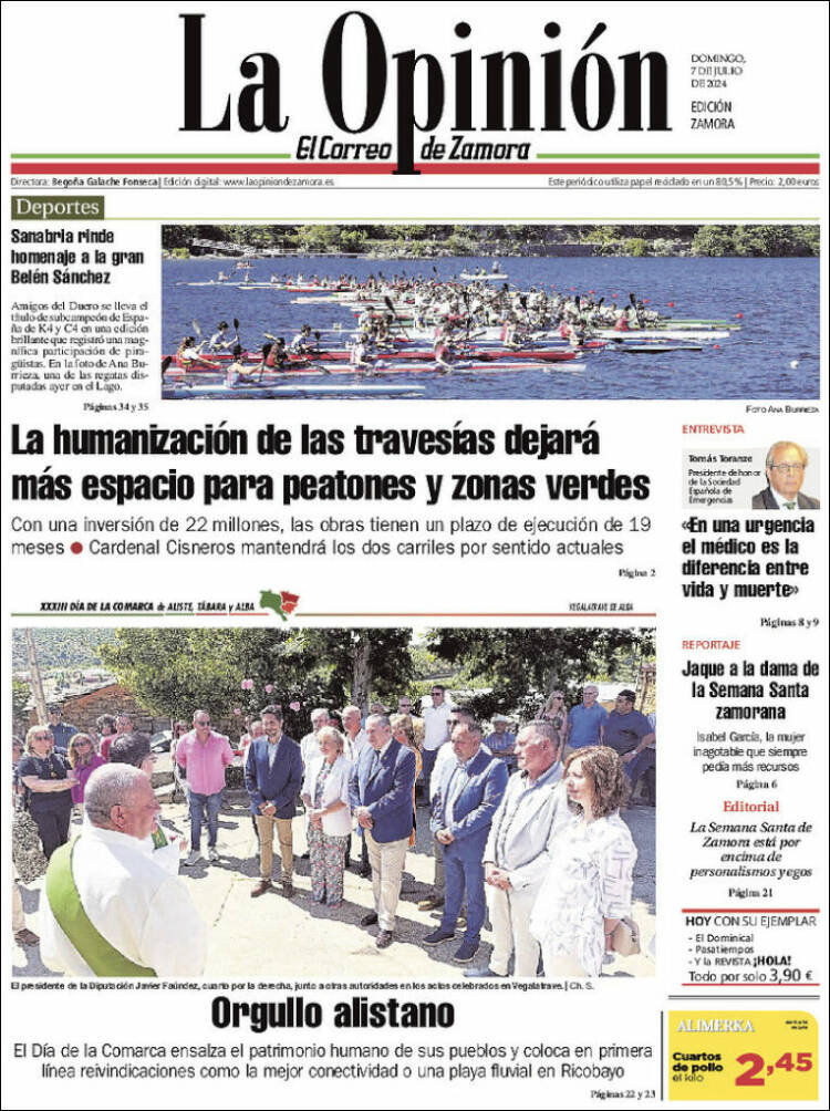 Portada de La Opinión - El Correo de Zamora (España)
