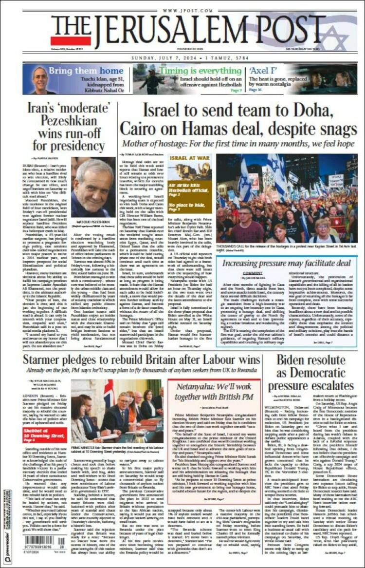 Portada de The Jerusalem Post (Israel)