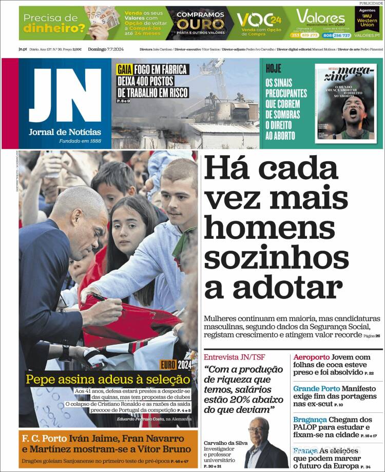 Portada de Jornal de Notícias (Portugal)