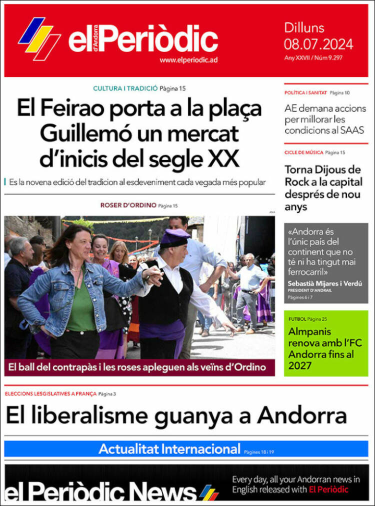 Portada de El Periòdic d'Andorra (Andorra)