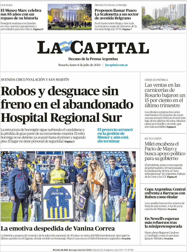 Portada de La Capital - Rosario (Argentina)