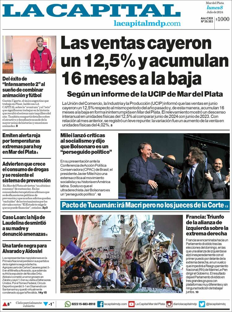 Portada de Diario La Capital - Mar del Plata (Argentina)