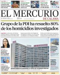 Portada de El Mercurio - Calama (Chile)