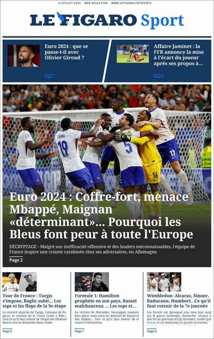 Portada de Le Figaro Sport (Francia)