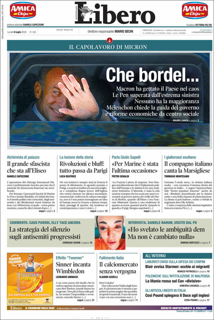 Portada de Libero (Italia)