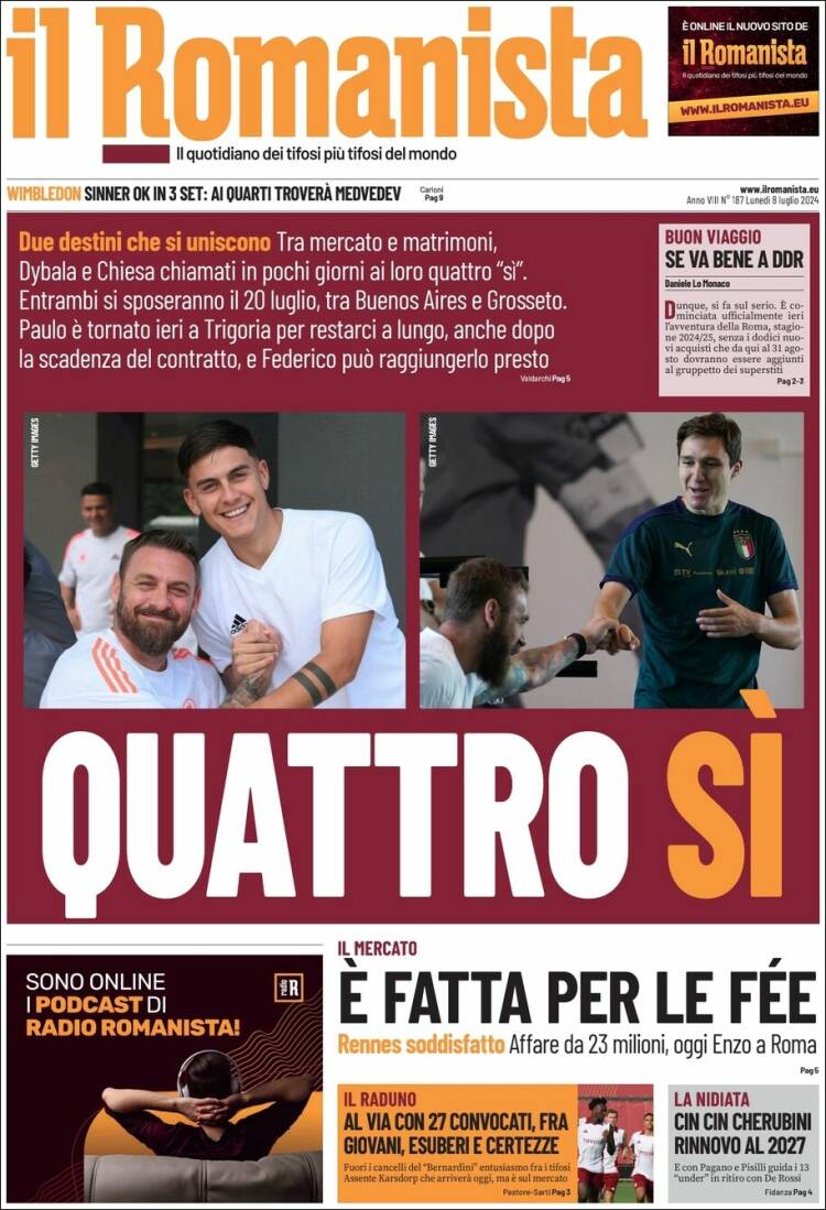 Portada de Romanista (Italia)